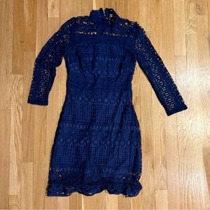 Navy Crochet Dress